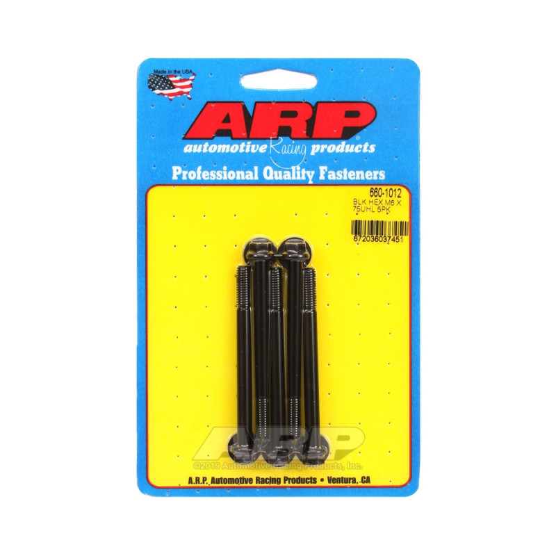 Set de șuruburi și piulițe universale ARP M6 x 1,00 – șuruburi hexagonale cu oxidare neagră, x5 - ARP-660-1012 - 660-1012 - 3666618195575